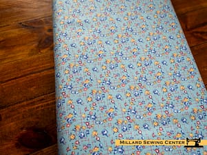 Cotton Fabric, 43"/44" Wide Dear Sweethearts in Apron Grid Blue by Riley Blake Designs