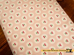 Cotton Fabric, 43"/44" Wide Cotton Nook in Cherries Blush by Riley Blake