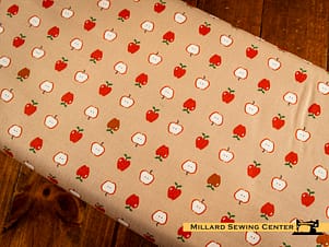 Cotton Fabric, 43"/44" Wide Cotton Nook in Apples Biscuit by Riley Blake