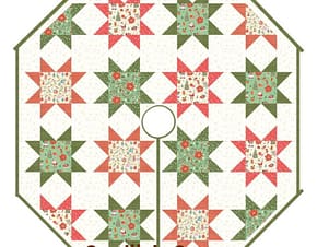 The Christmas Cheer Tree Skirt Quilt Pattern by Castilleja Cotton for Riley Blake Designs