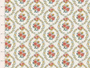 Cotton Fabric, 44″ Wide, Village Life in Marble Warm Cream by Tilda
