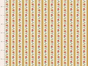 Cotton Fabric, 44″ Wide, Village Life- Agnes Ochre by Tilda