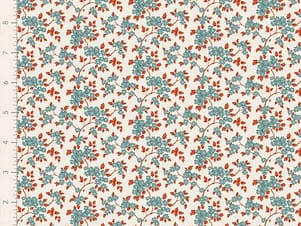 Cotton Fabric, 44″ Wide, Village Life- Ruth Teal by Tilda