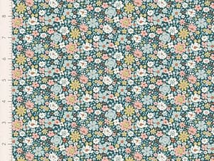 Cotton Fabric, 44″ Wide, Village Life- Esther Petrol by Tilda