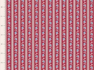 Cotton Fabric, 44″ Wide, Village Life- Agnes Burgundy by Tilda