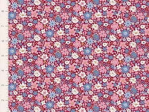 Cotton Fabric, 44″ Wide, Village Life- Esther Burgundy by Tilda