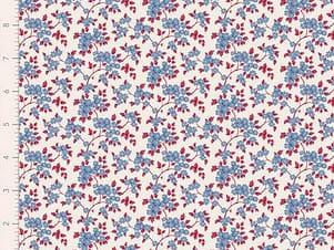 Cotton Fabric, 44″ Wide, Village Life- Ruth Blue by Tilda