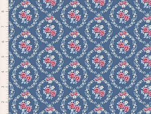 Cotton Fabric, 44″ Wide, Village Life- Mable Blue by Tilda