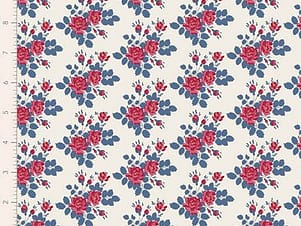 Cotton Fabric, 44″ Wide, Village Life- Myrtle Blue by Tilda