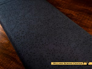 Cotton Fabric, 43"/44" Wide Batiks in Flora Noire Sprigs Black Ink by Riley Blake