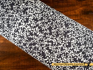 Cotton Fabric, 43"/44" Wide Batiks in Flora Noire Sprigs Licorice Candy by Riley Blake