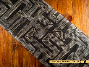 Cotton Fabric, 44" Gatsby in Rectangles Black Taupe by Northcott Fabrics