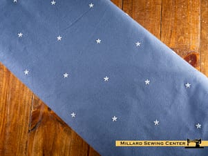 Cotton Fabric, 44" Ripple & Thread in Stars Blue by FIGO