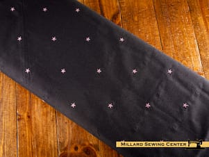 Cotton Fabric, 44" Ripple & Thread in Stars Black by FIGO