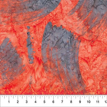 Cotton Fabric, 44" Paint Box in Arc Wild Orange by Banyan Batiks