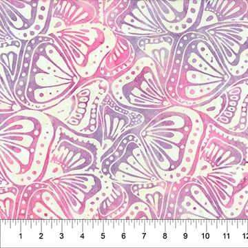 Cotton Fabric, 44" Papillion in Wings Mauve by Banyan Batiks