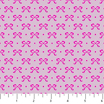 Cotton Fabric, 44" Little Heiress in Bows Fuchsia by Anna Maria Textiles