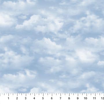 Cotton Fabric, 44" Grand Prairie Naturescapes in Clouds Blue by Northcott Fabrics