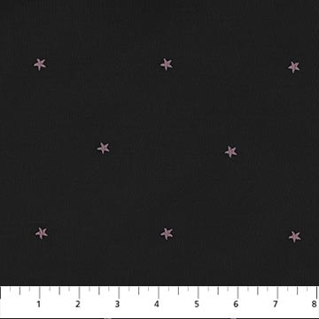 Cotton Fabric, 44" Ripple & Thread in Stars Black by FIGO