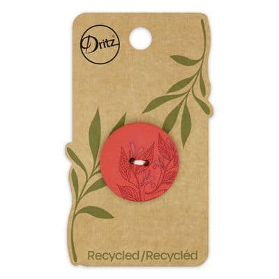 Buttons, Round 28mm In Red, Recycled Hemp, 1 Pack by Dritz