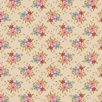 Cotton Fabric, 44" Wide in Frida Pearl by Tilda