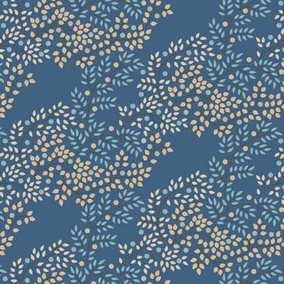 Cotton Fabric, 44" Wide in Berrytangle Prussian by Tilda