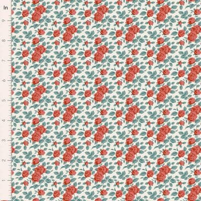 Cotton Fabric, 44″ Wide, Village Life- Margot Rust by Tilda