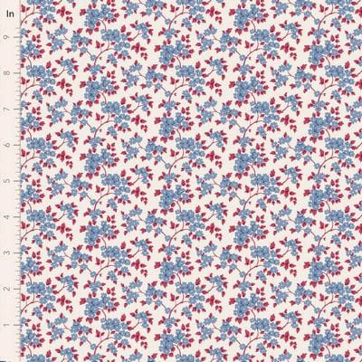 Cotton Fabric, 44″ Wide, Village Life- Ruth Blue by Tilda