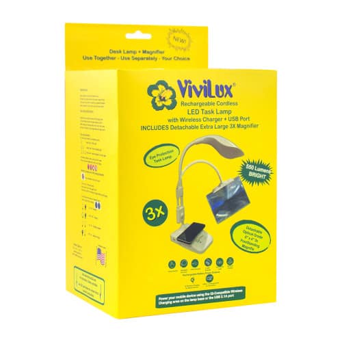 LED Task Lamp with Wireless Charger & Magnifier by ViviLux - Image 2