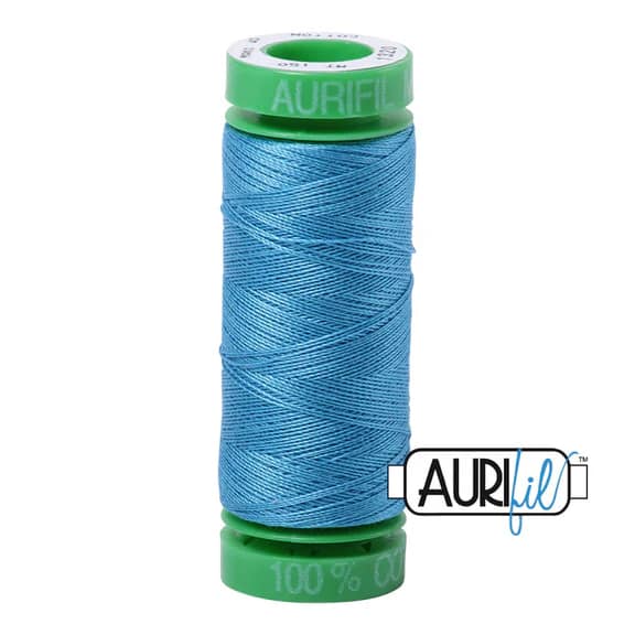 40wt Cotton Thread in 1320 Bright Teal by Aurifil - Image 2