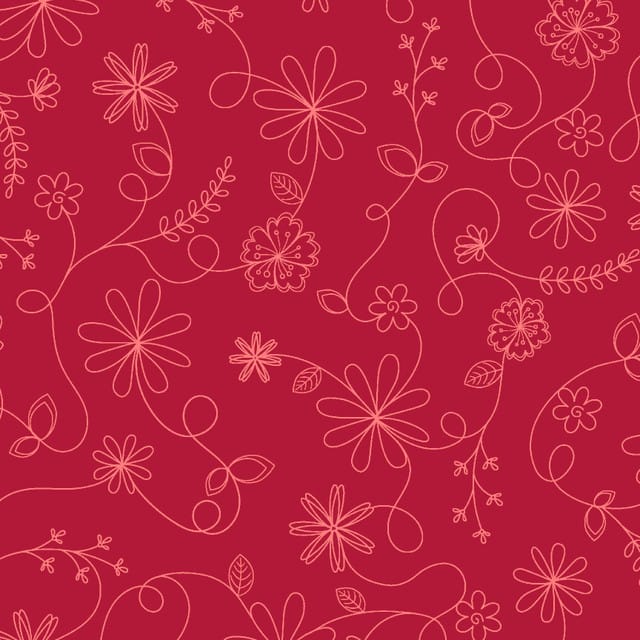 Cotton Fabric, 108″ Wide Kimberbell Basics in Red/Pink Swirl Floral by Maywood Studio