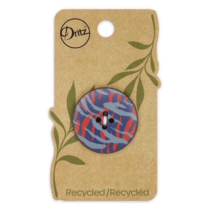 Buttons, Round 30mm In Multicolored, Recycled Leather, 1 Pack by Dritz