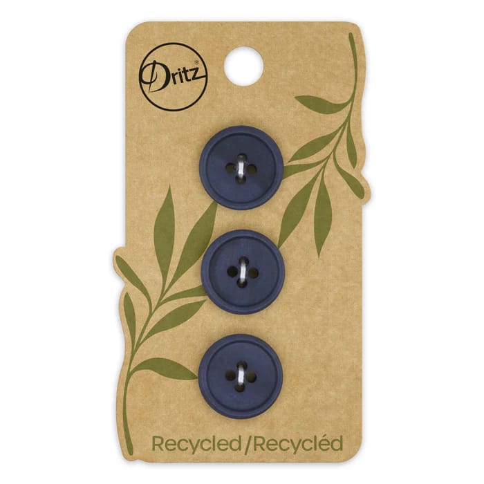 Buttons, Round 18mm In Blue, Recycled Paper, 3 Pack by Dritz