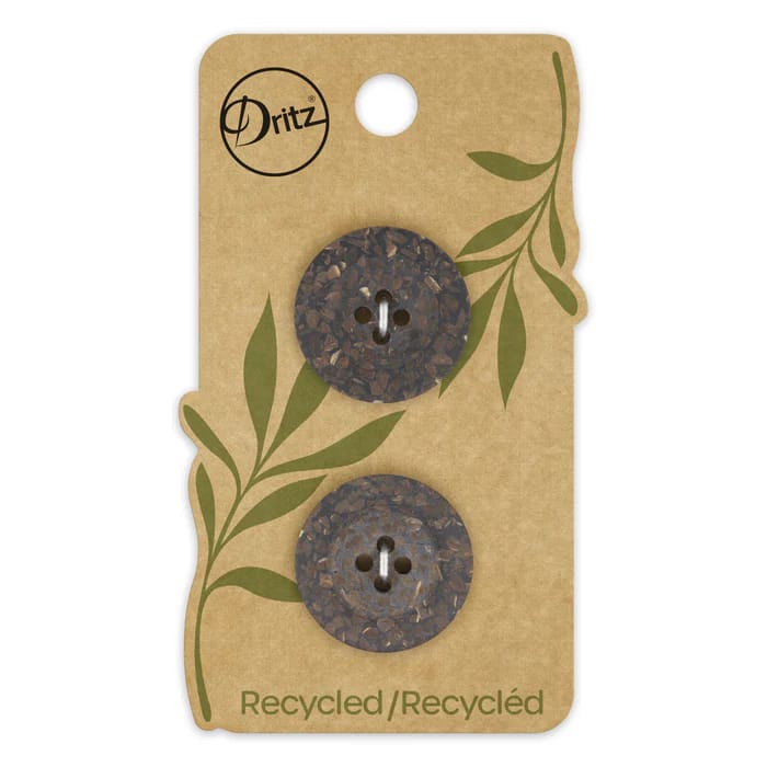 Buttons, Round 23mm In Brown, Recycled Coconut, 2 Pack by Dritz