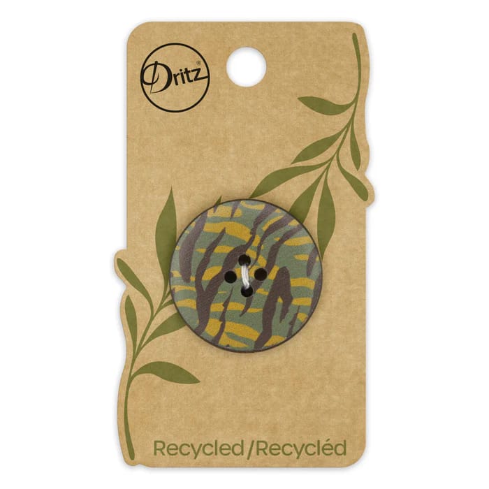 Buttons, Round 30mm In Multicolored, Recycled Leather, 1 Pack by Dritz