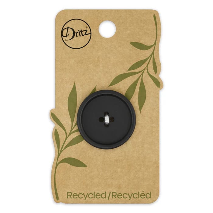Buttons, Round 28mm In Black, Recycled Paper, 1 Pack by Dritz
