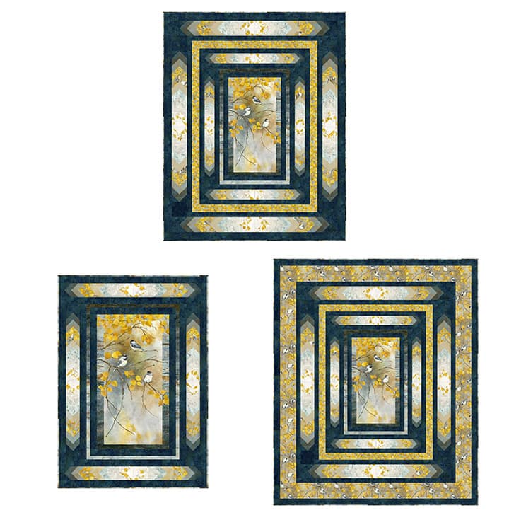 Quilt Pattern, Evening Song Stonehenge in Evening Glow by Northcott Fabrics