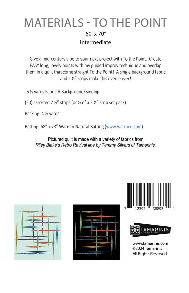 Quilt Pattern, Tamarinis to the Point by Tammy Silvers For Riley Blake Designs - Image 2