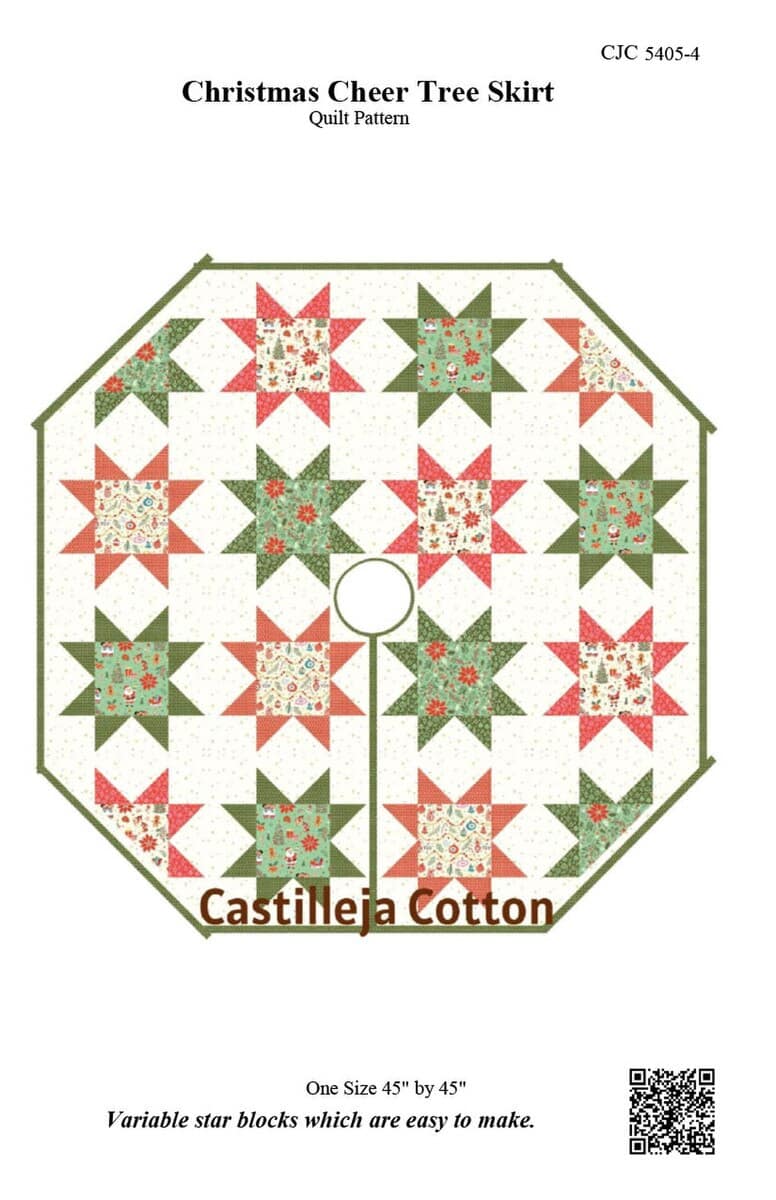 The Christmas Cheer Tree Skirt Quilt Pattern by Castilleja Cotton for Riley Blake Designs