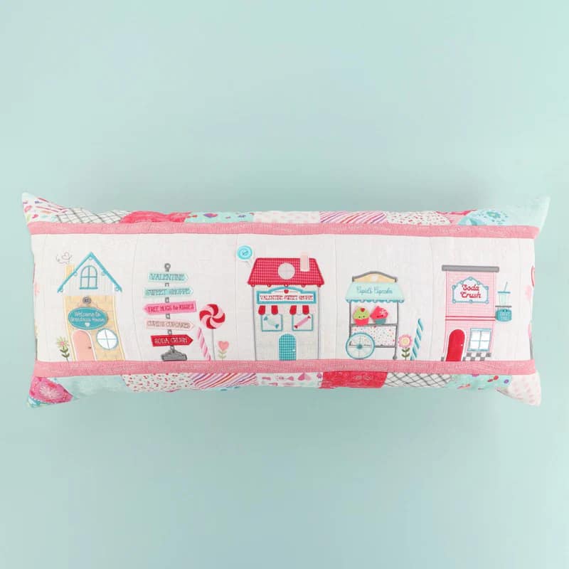 Embroidery Designs, Sweetheart Street Bench Pillow by Kimberbell