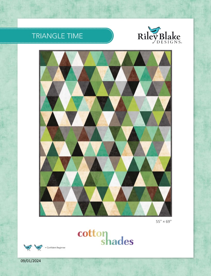 Pattern, Triangle Time Quilt by Cotton Shades for Riley Blake Designs (Download)