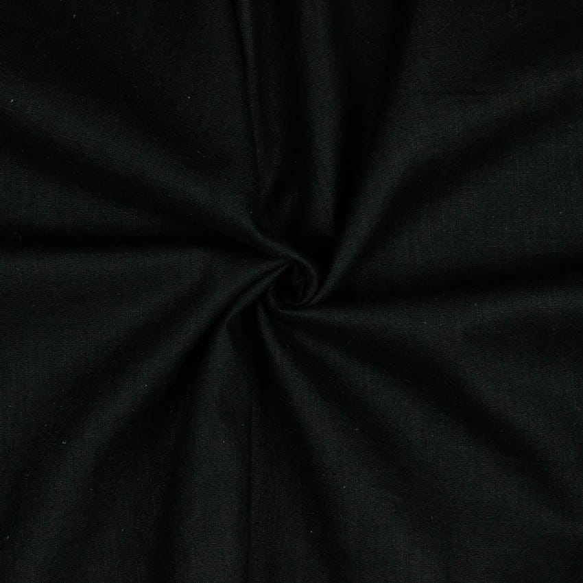 Linen Washed Fabric, 54/55" Wide in Black by Verhees