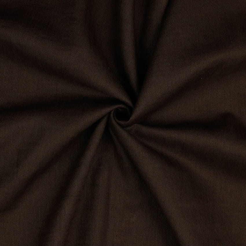 Linen Washed Fabric, 54/55" Wide in Dark Brown by Verhees