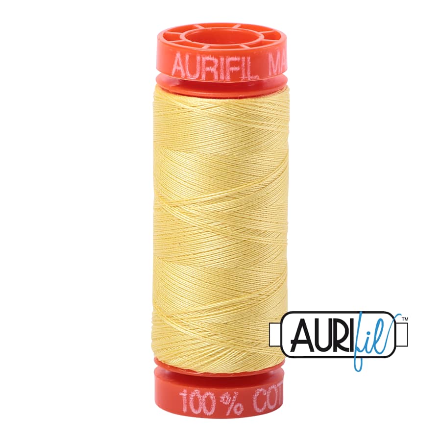 50wt Cotton Thread in 2115 Lemon by Aurifil - Image 3