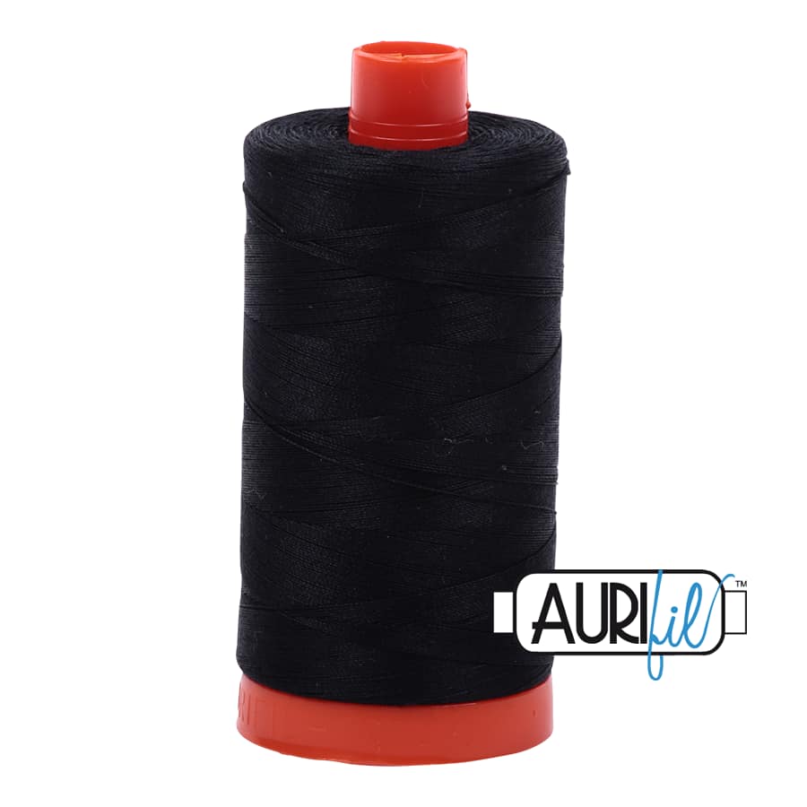 50wt Cotton Thread in 2692 Black by Aurifil