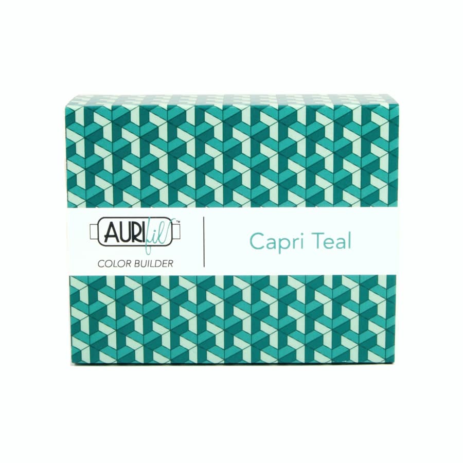 Color Builder 3 Piece Set, 50wt Cotton in Capri Teal by Aurifil - Image 3
