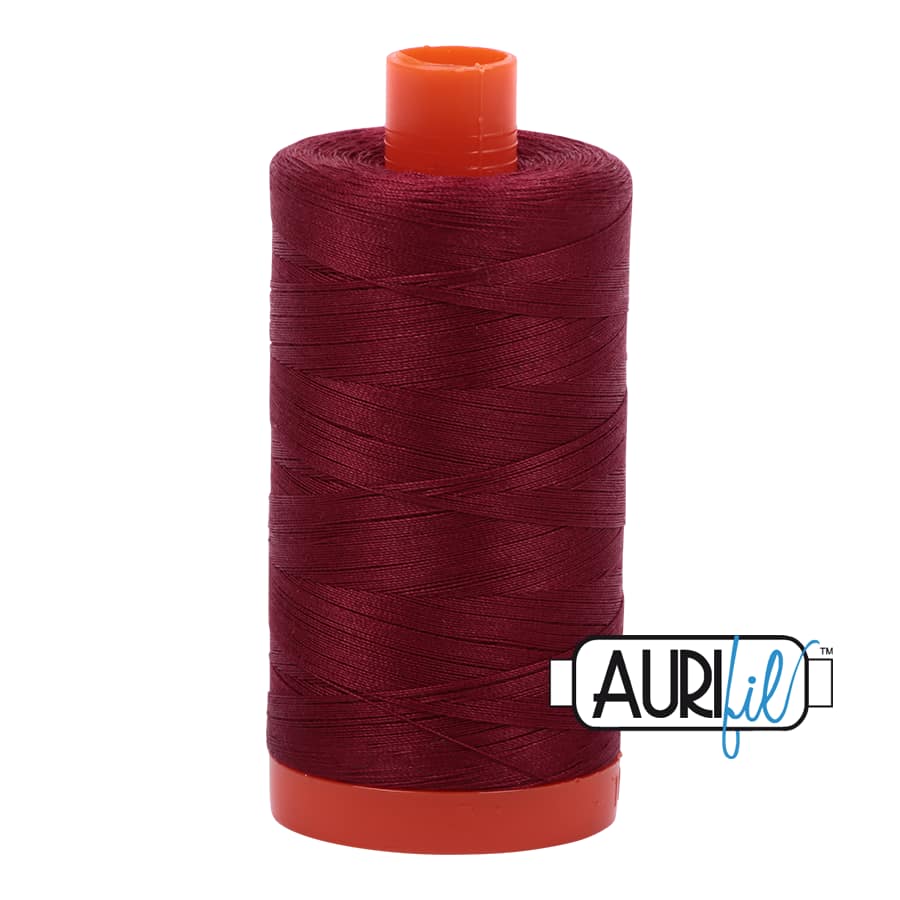 50wt Cotton Thread in 2460 Dark Carmine Red by Aurifil