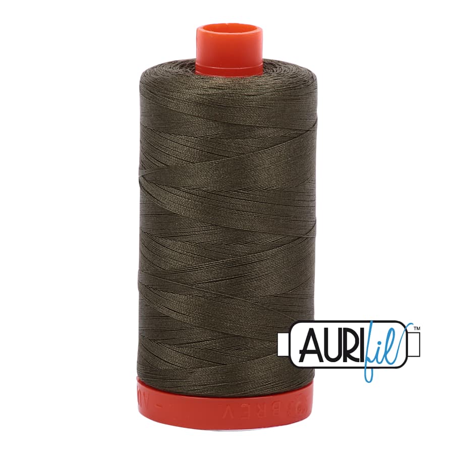 50wt Cotton Thread in 2905 Army Green by Aurifil