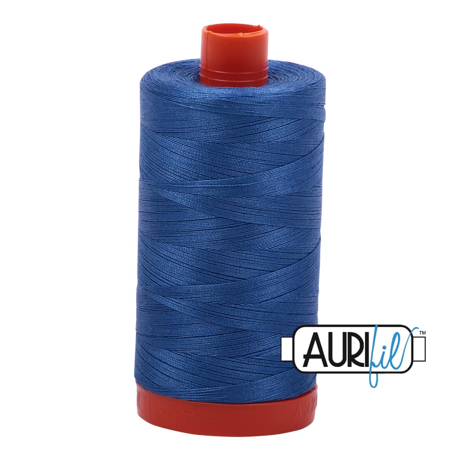 50wt Cotton Thread in 6738 Peacock Blue by Aurifil