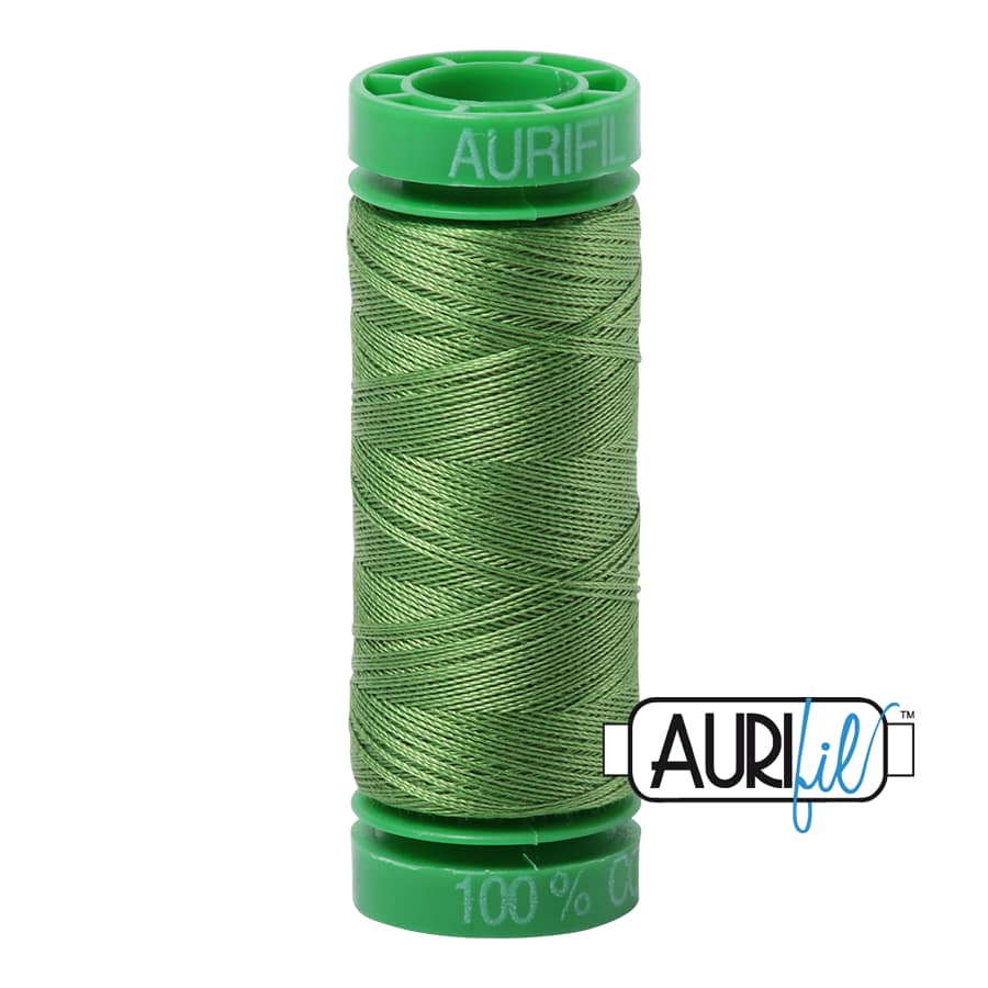 40wt Cotton Thread in 1114 Grass Green by Aurifil - Image 2